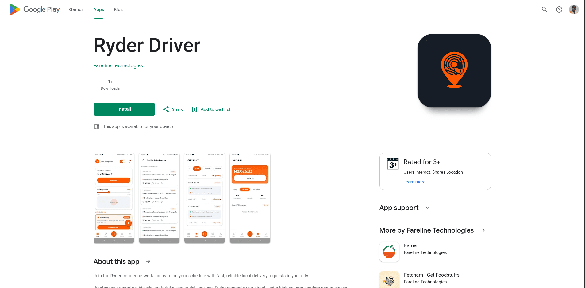 Ryder Driver — Real-Time Dispatch & Courier Navigation — Screenshot 2