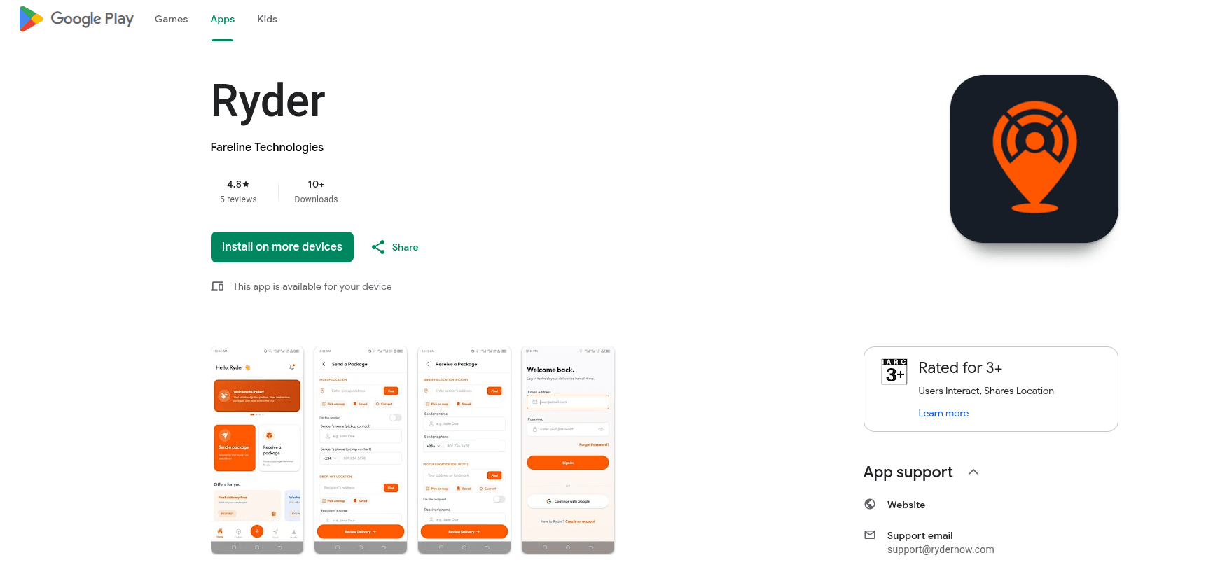 Ryder — On-Demand Urban Delivery & Logistics preview