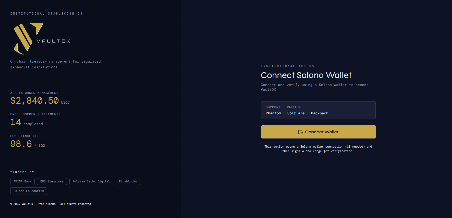 VaultOX — Institutional Cross-Border Settlement — Screenshot 3