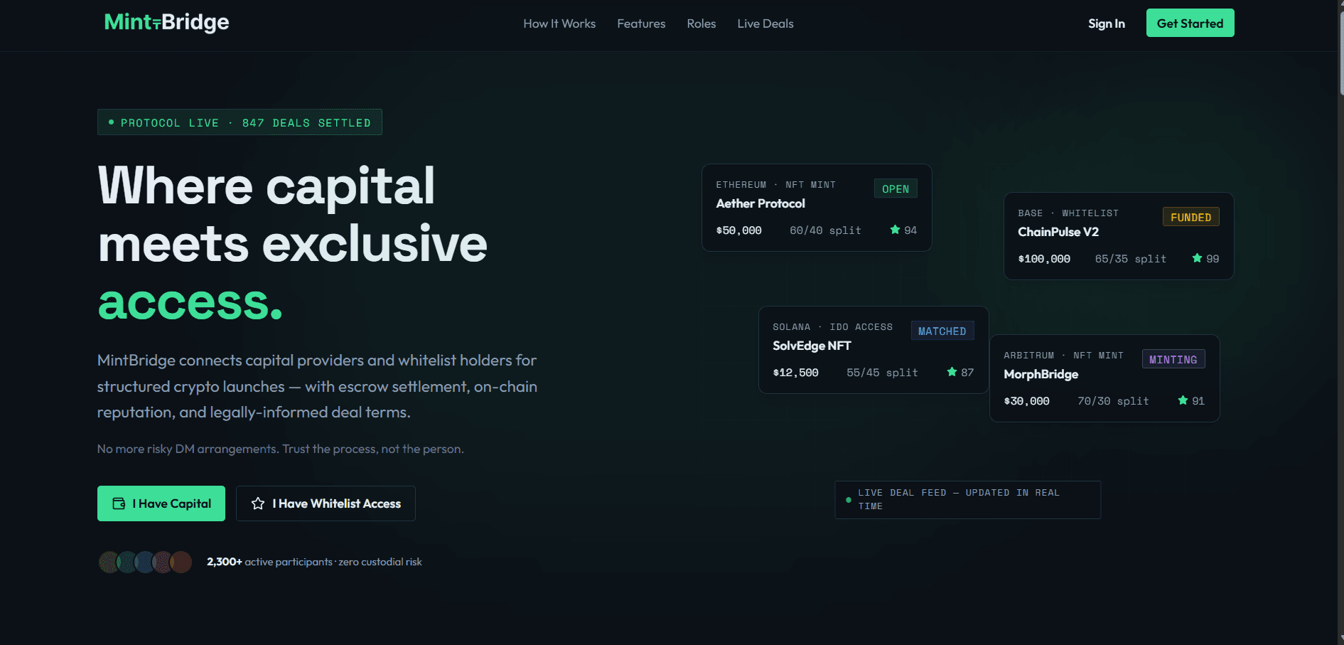 MintBridge - Capital & Access Marketplace — Main